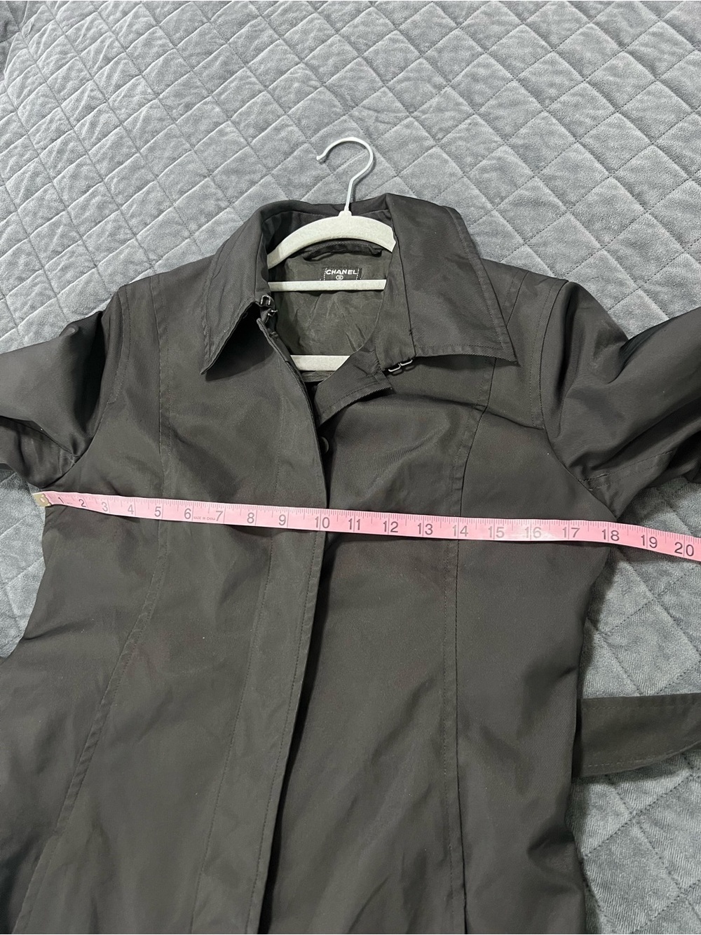 Chanel Jacket Women's Size 4 Vintage Nylon Trench Coat Style Button Front C3 - Picture 7 of 16